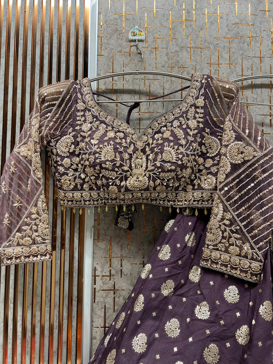Lavender Crop Top Lehenga