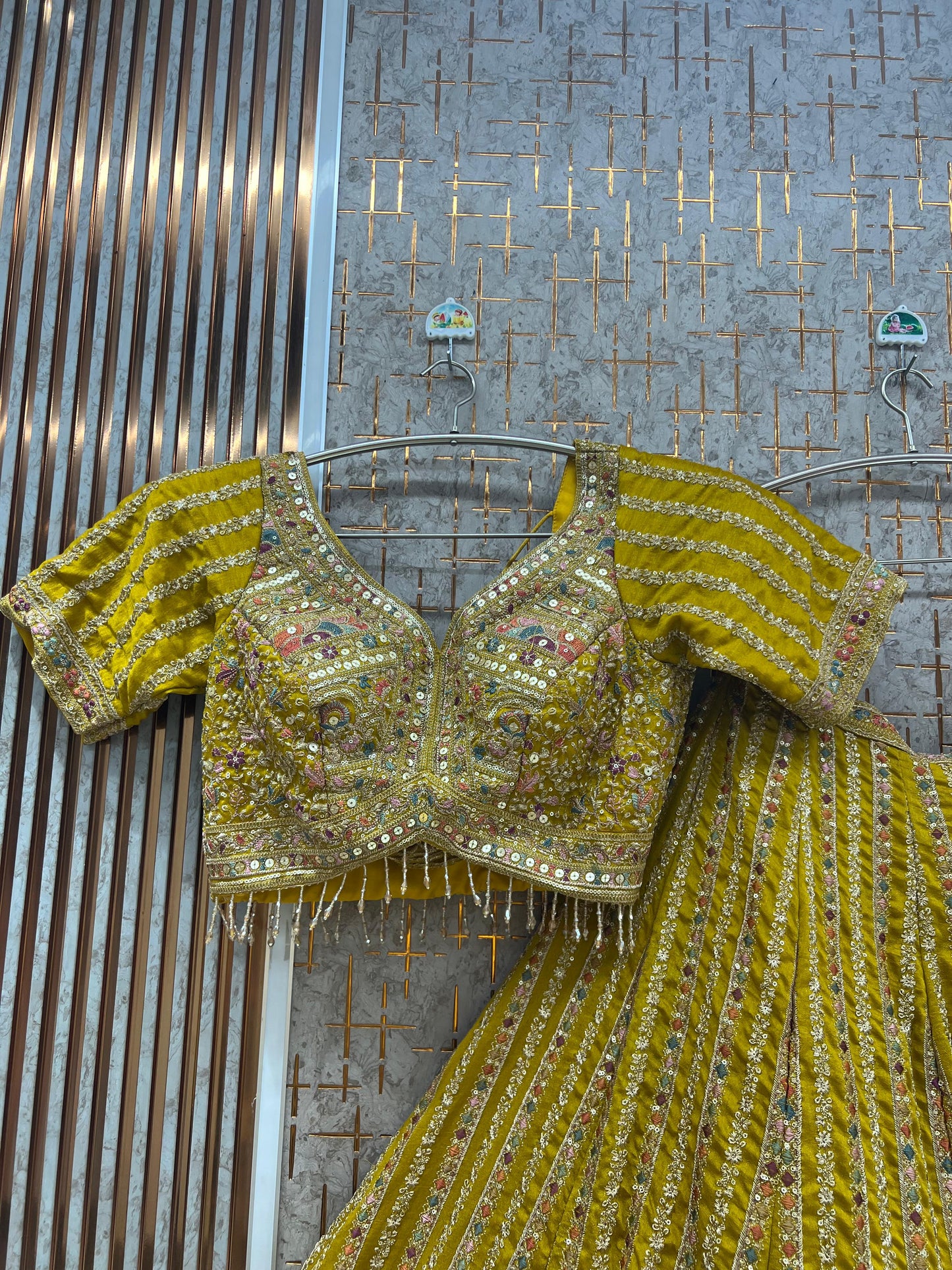 Rust Orange Ready to wear Crop top Lehenga