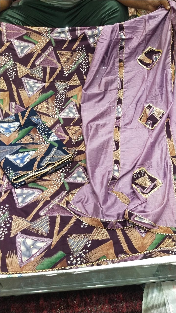 Majestic maroon pink suit dress material (free size)