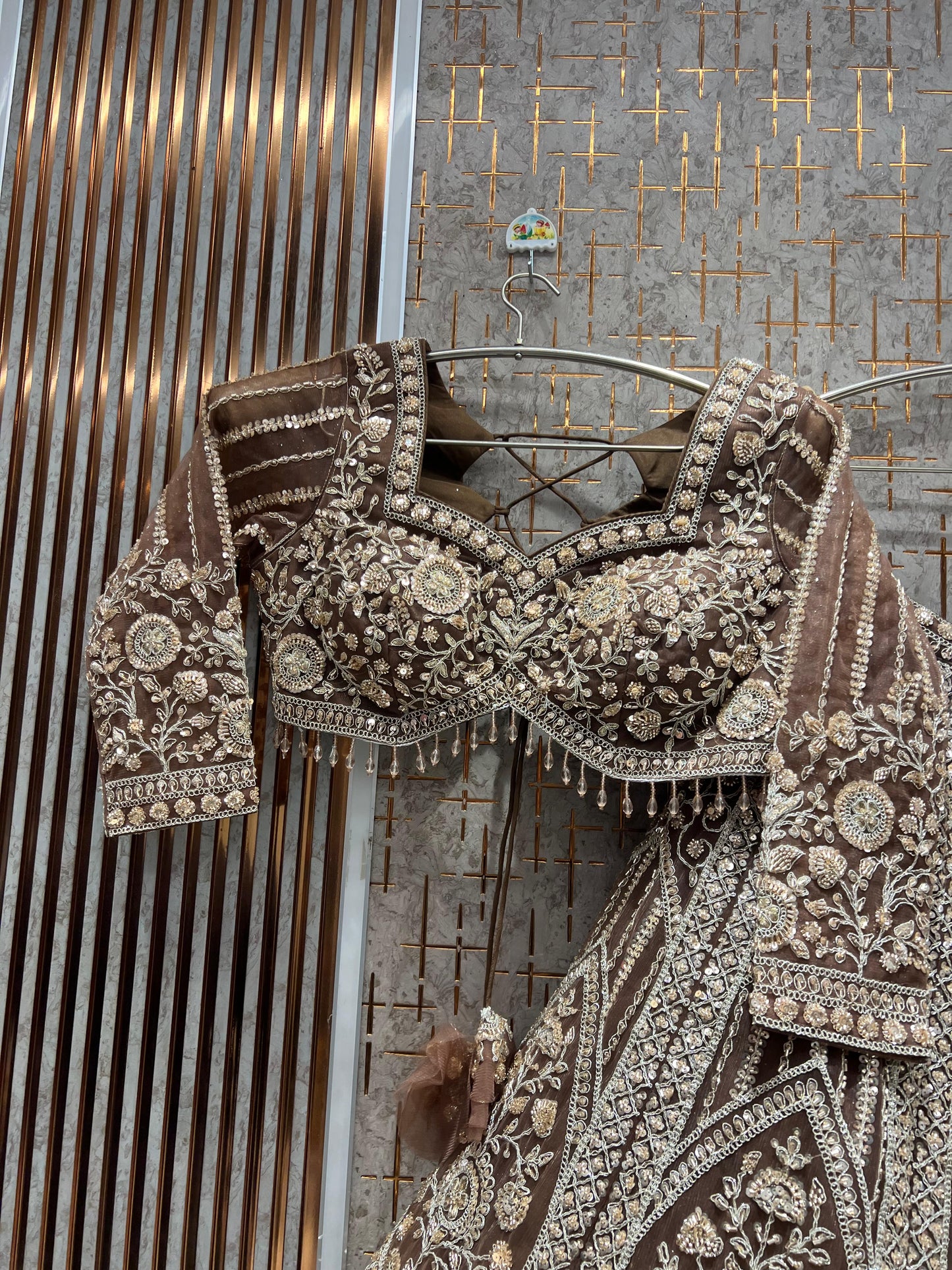 Rust Orange Crop Top Ready to wear Lehenga