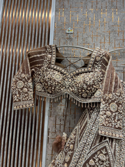 Mustard Crop Top Ready to wear Lehenga