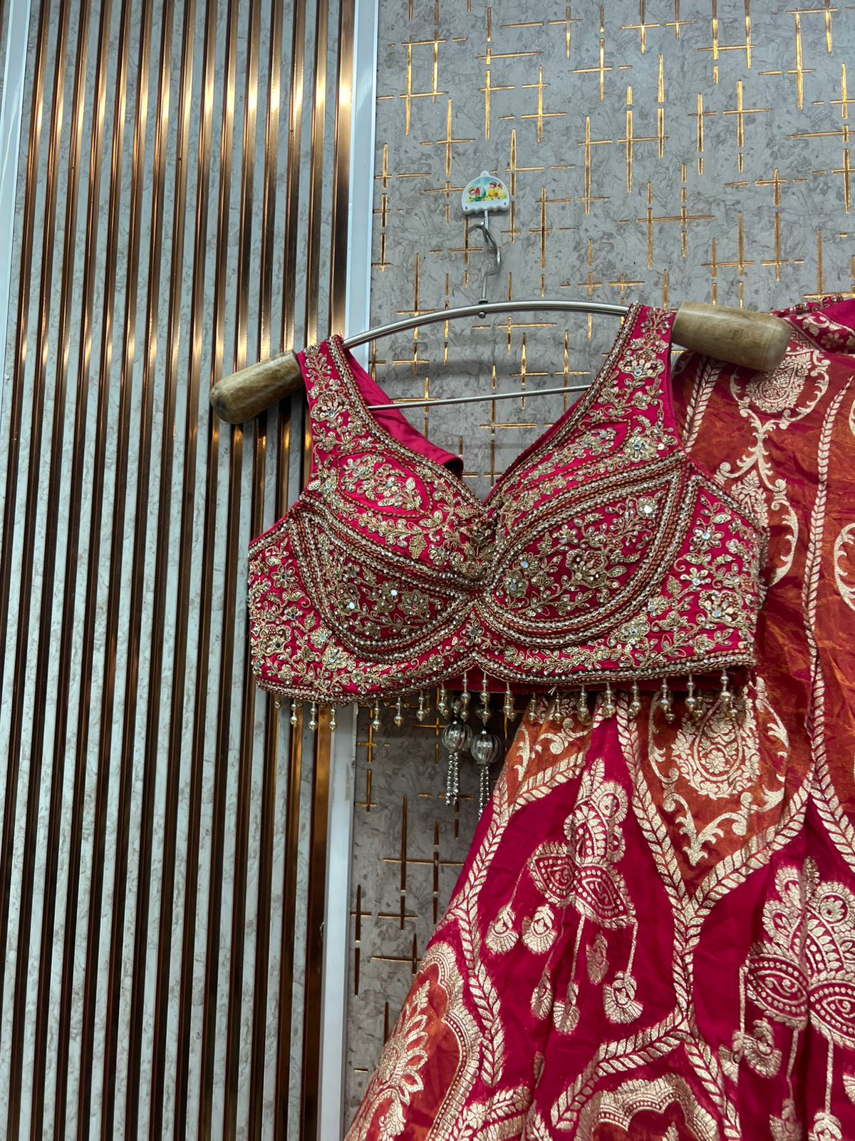 Purple Banarasi Crop top Lehenga