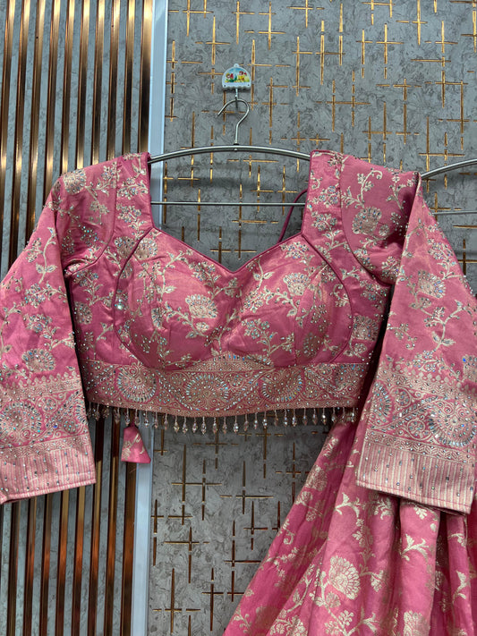 Baby Pink Crop Top Lehenga