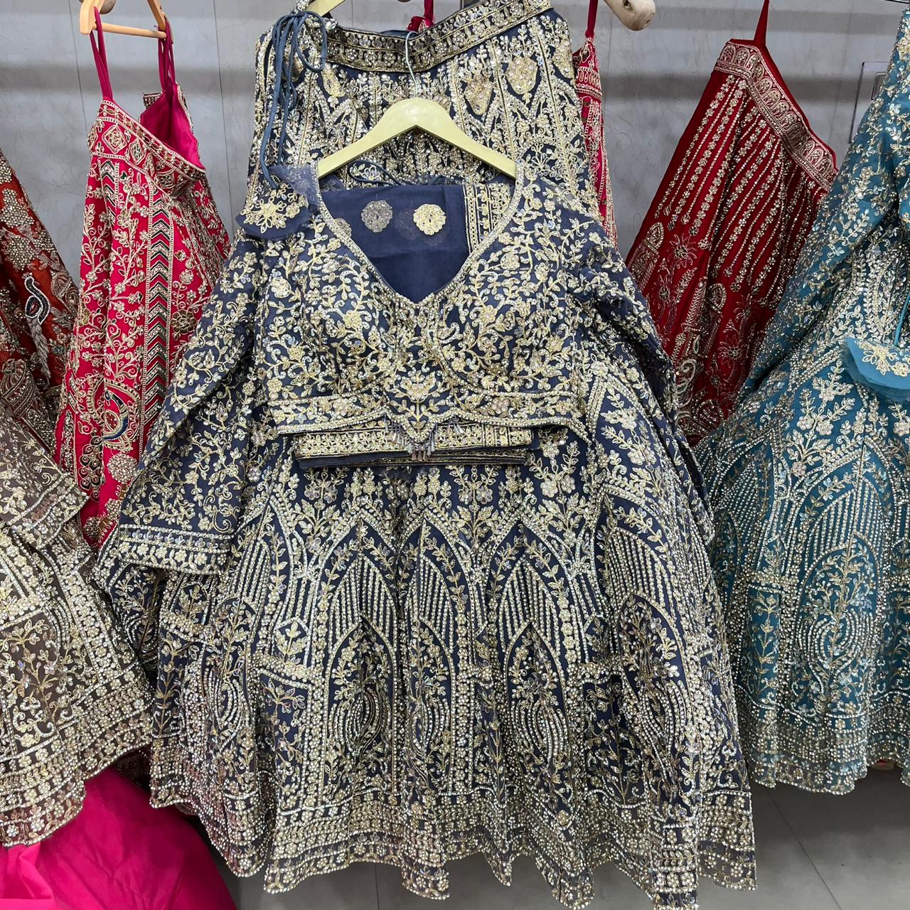 Something Different Blue crop Top Lehenga