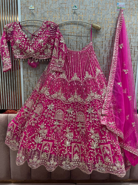 Sky Blue Crop Top Lehenga - Shopping World