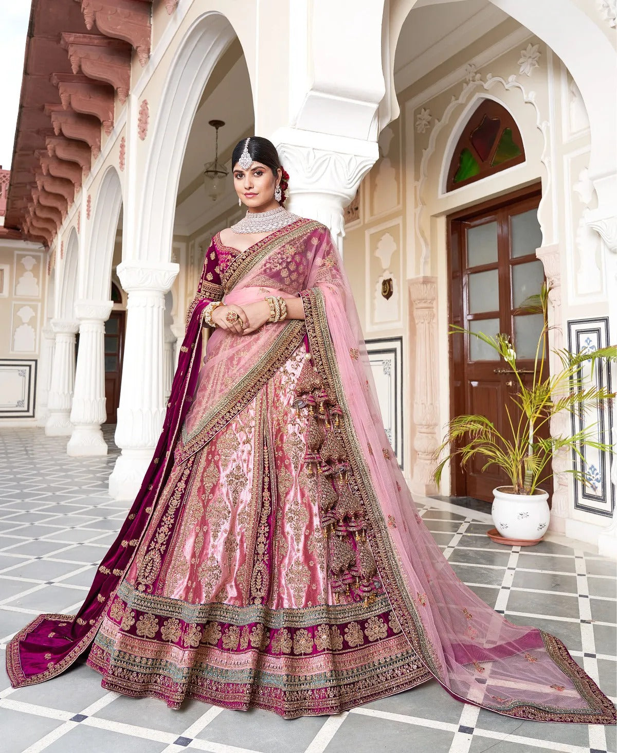 Pastel Pink Marriage Light Pink Bridal Lehenga Marriage Pink