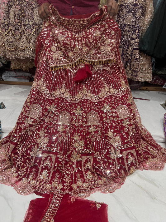 Sky Blue Crop Top Lehenga - Shopping World