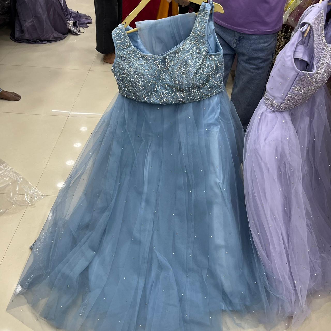 Blue Crop Top Lehenga