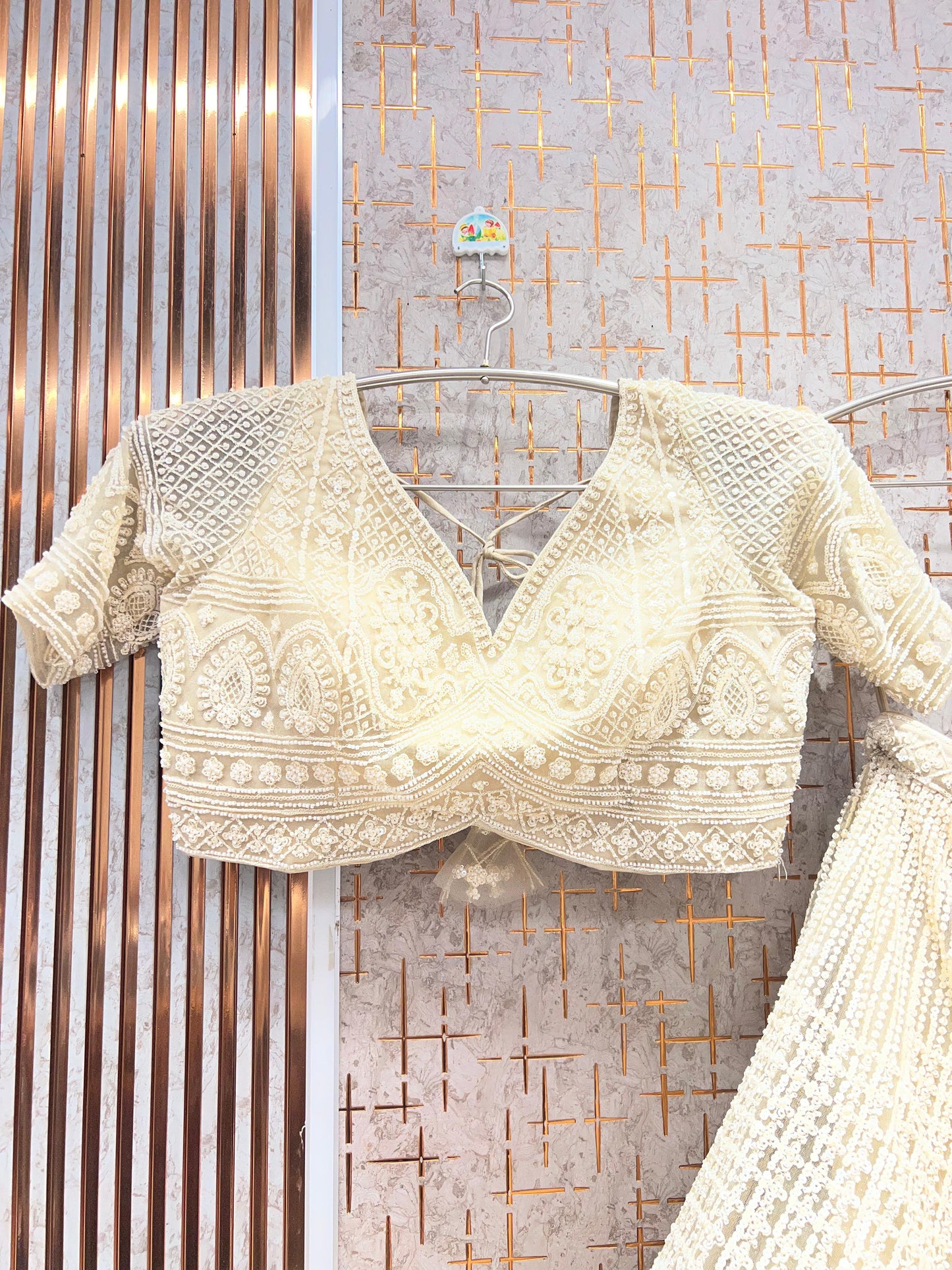 Pleasing pink on pink Monotone Crop Top Lehenga