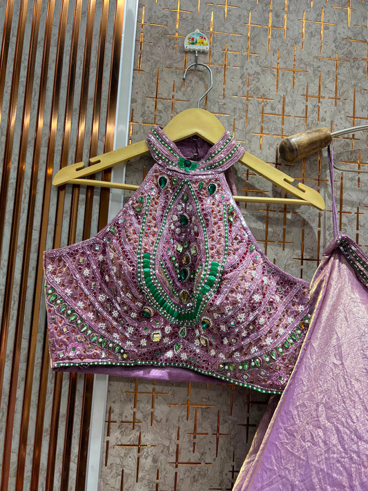 Pink Crop Top Lehenga