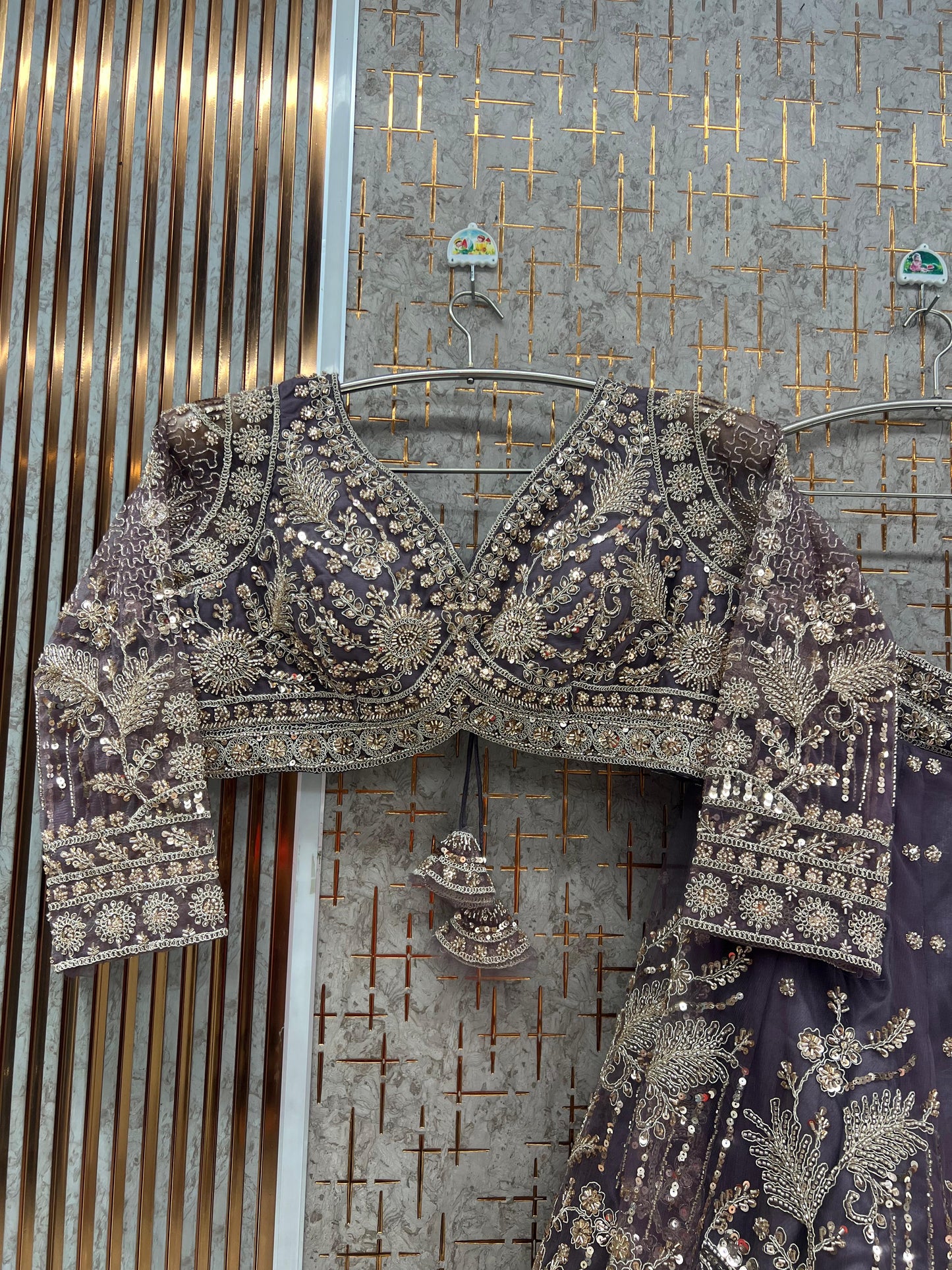 Rust Brown Crop top Lehenga