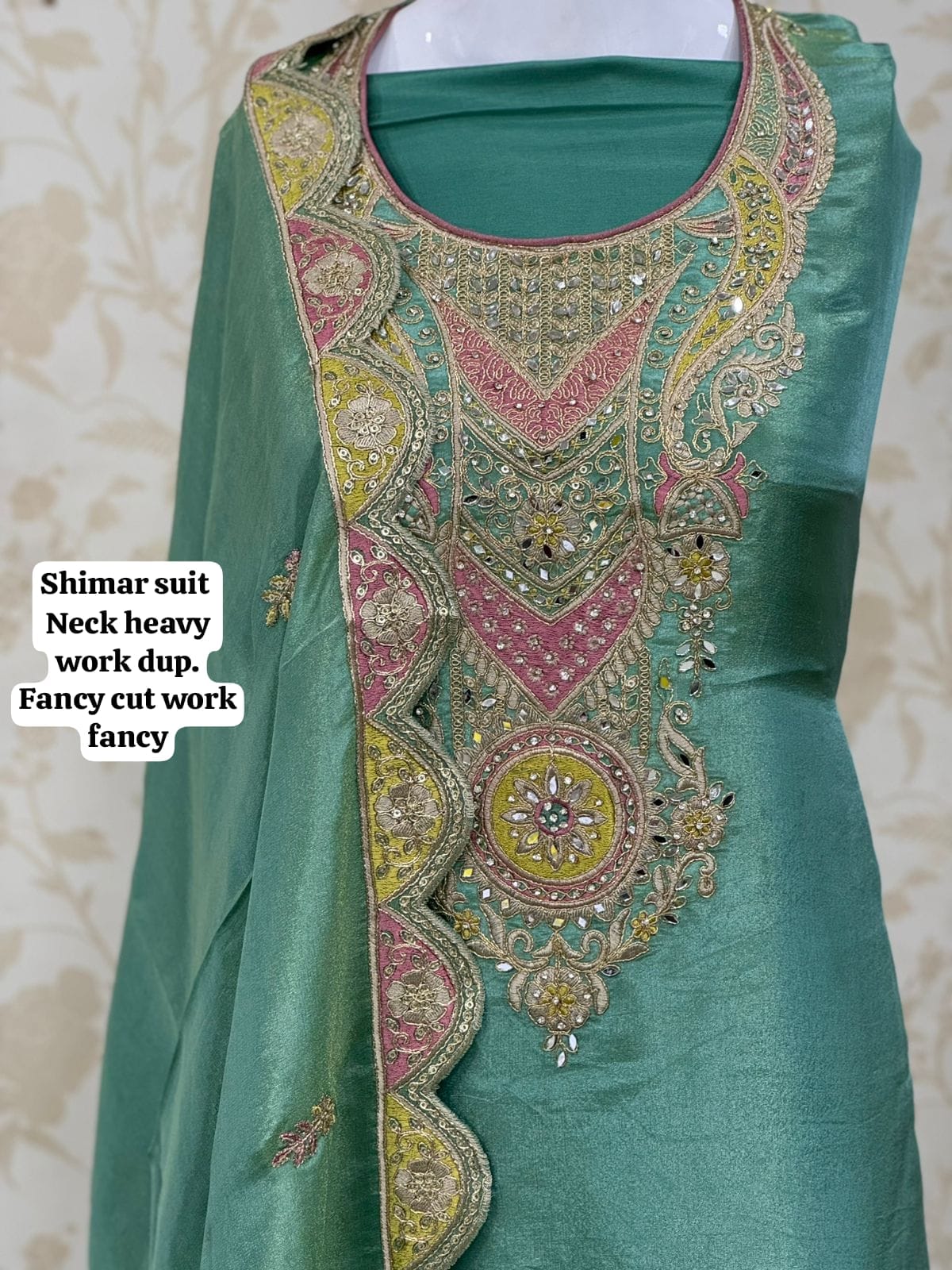 Material de vestido de traje Salwar sin coser para mujer de color azul majestuoso Shimar (talla única)