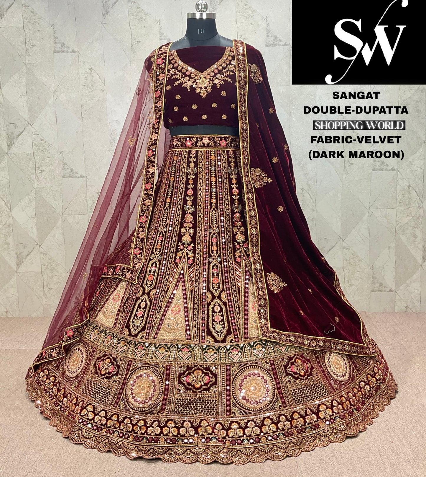 Amazing rani pink velvet party wear Lehenga