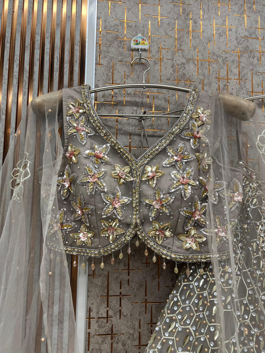 Peach Pdp Crop Top Lehenga - Shopping World