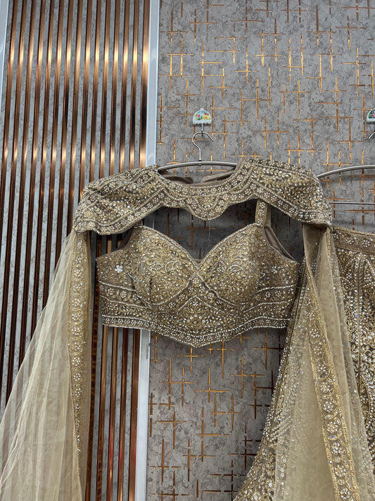 Chiku golden Crop Top Lehenga