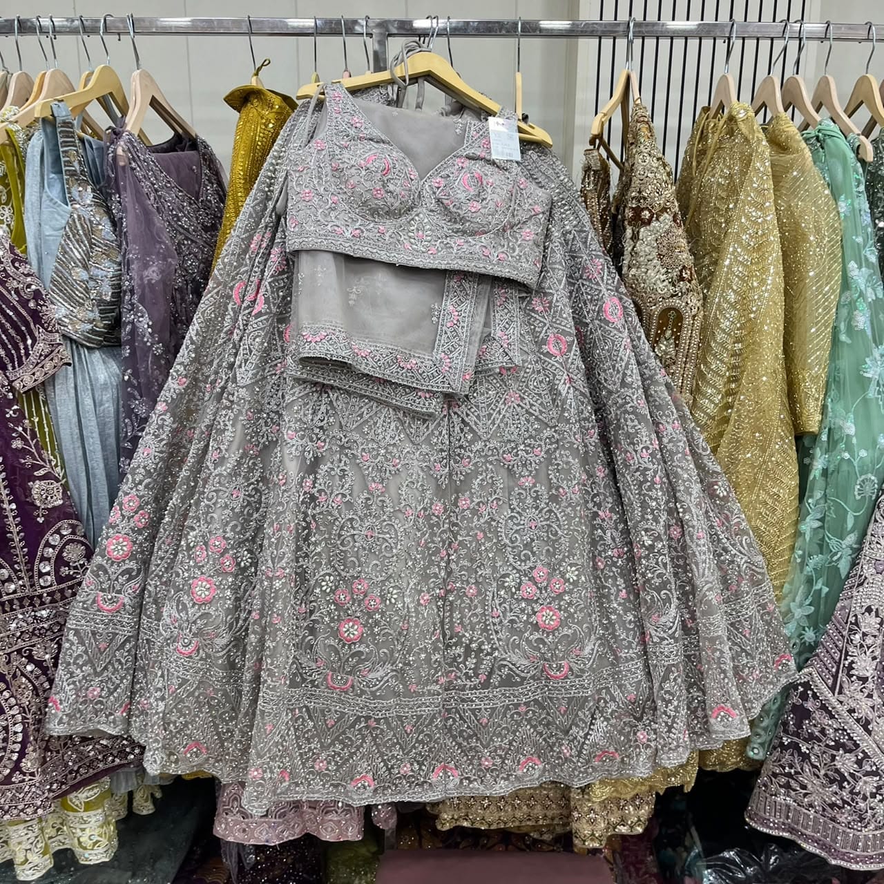 Purple Crop Top Lehenga