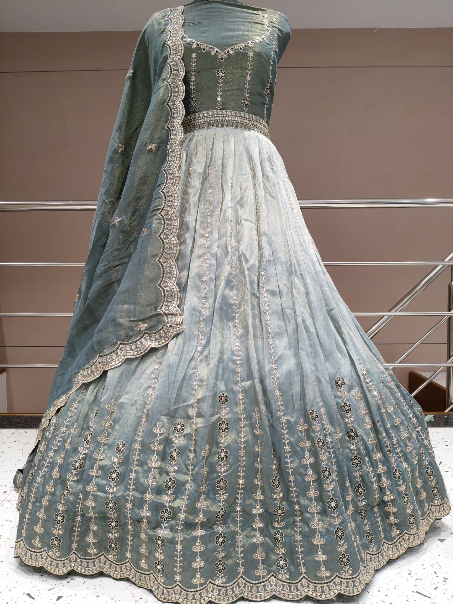 Sky Blue Designer Lehenga