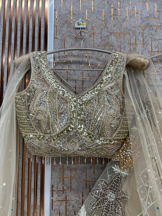 Rust Brown Pdp crop top Lehenga