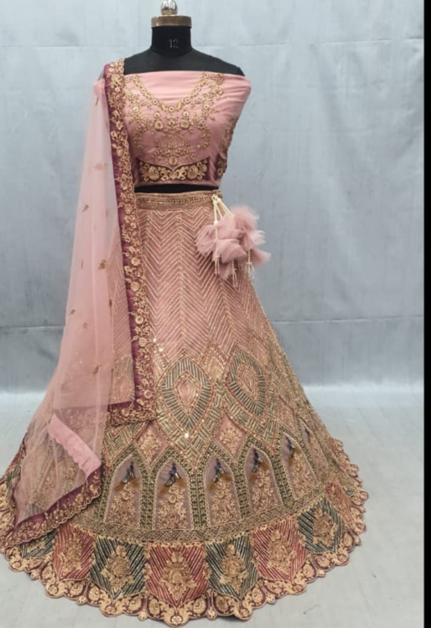 Beautiful beige pink lehenga happy customer