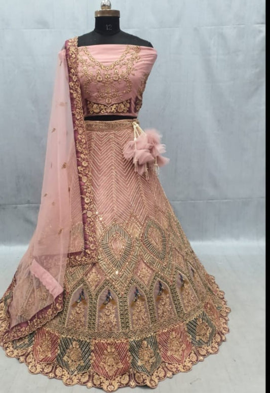 Beautiful beige pink lehenga happy customer