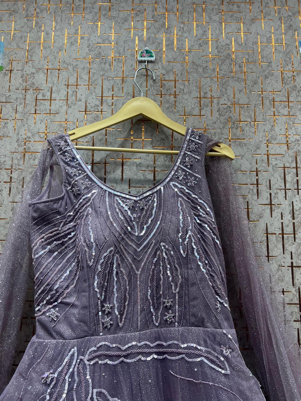 Engaging purple gown