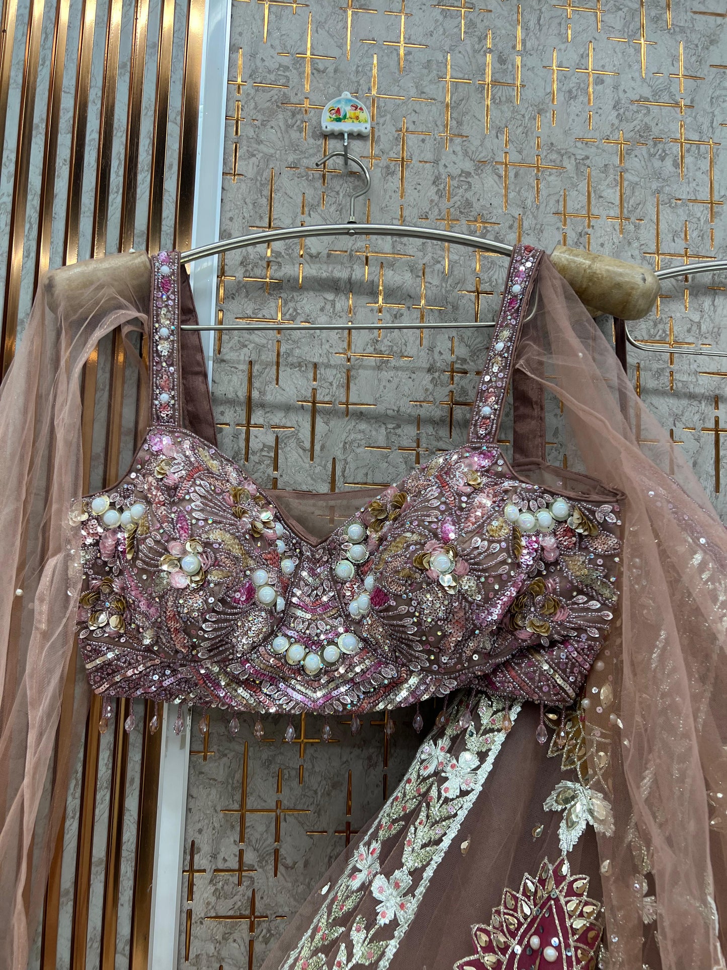 Pista Green Pdp crop top Lehenga