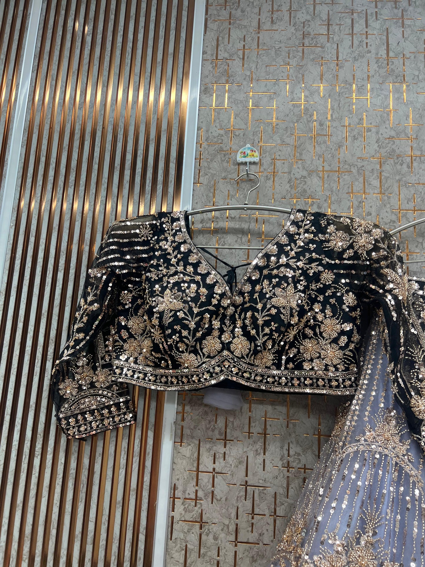 Double Shade Purple Crop Top Lehenga