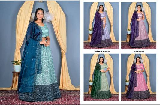 Charming SKY blue double shade Lehenga