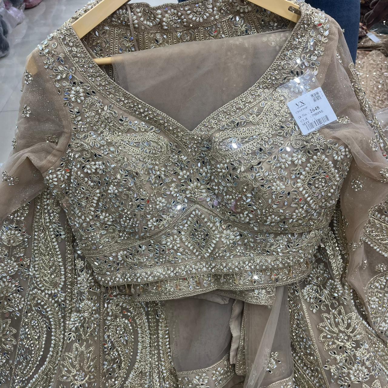 Peach crop Top Lehenga