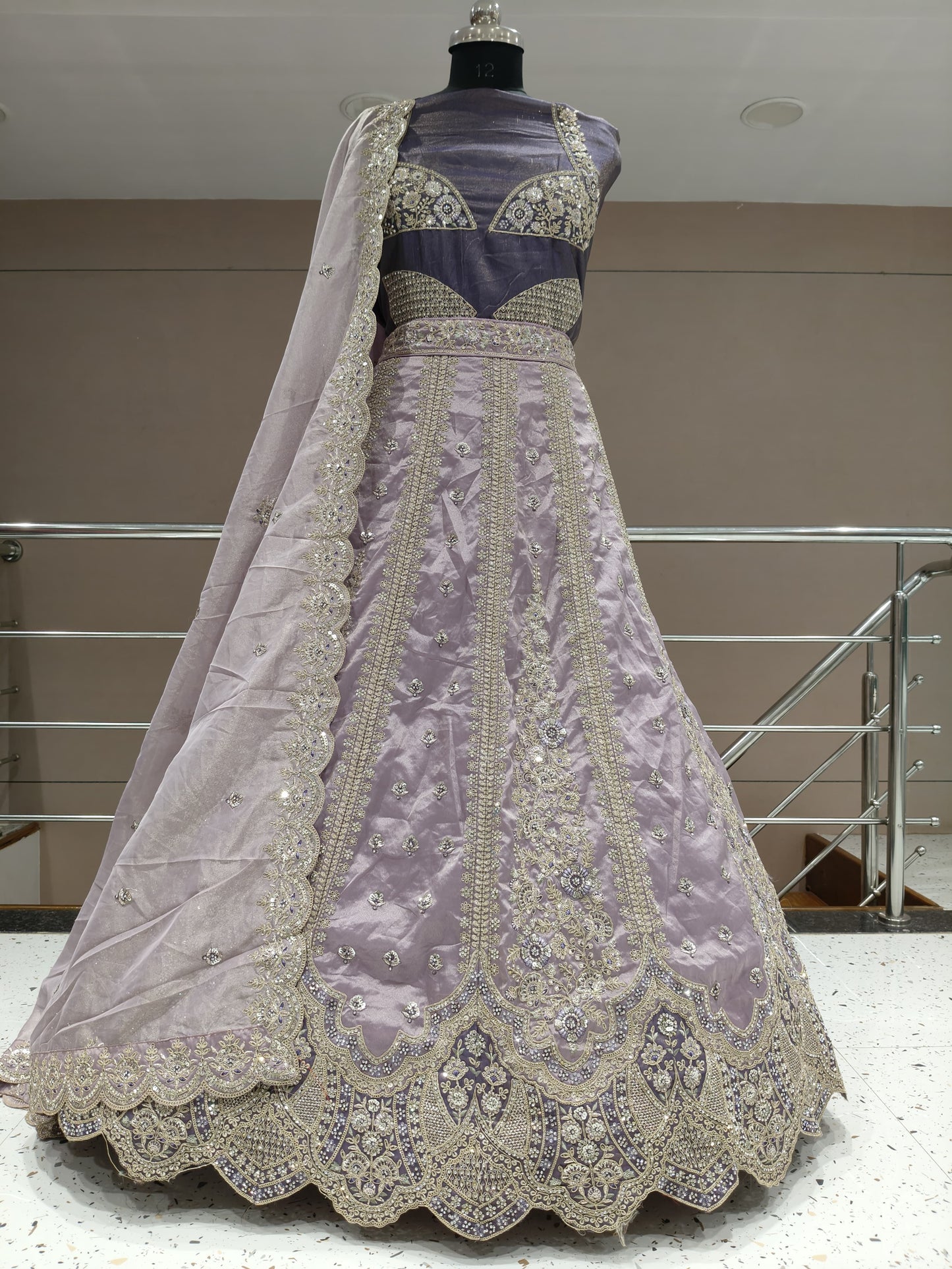 Wine off White Double Shade Lehenga