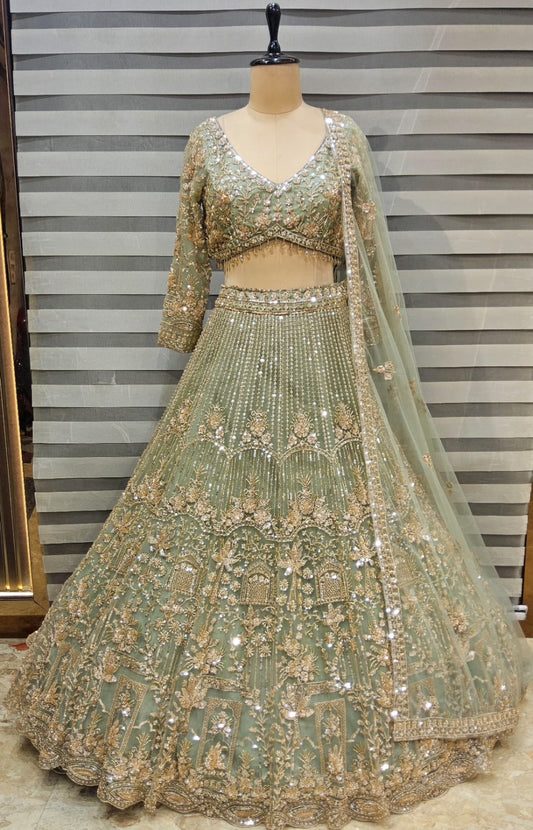 Baby Pink Crop Top Lehenga
