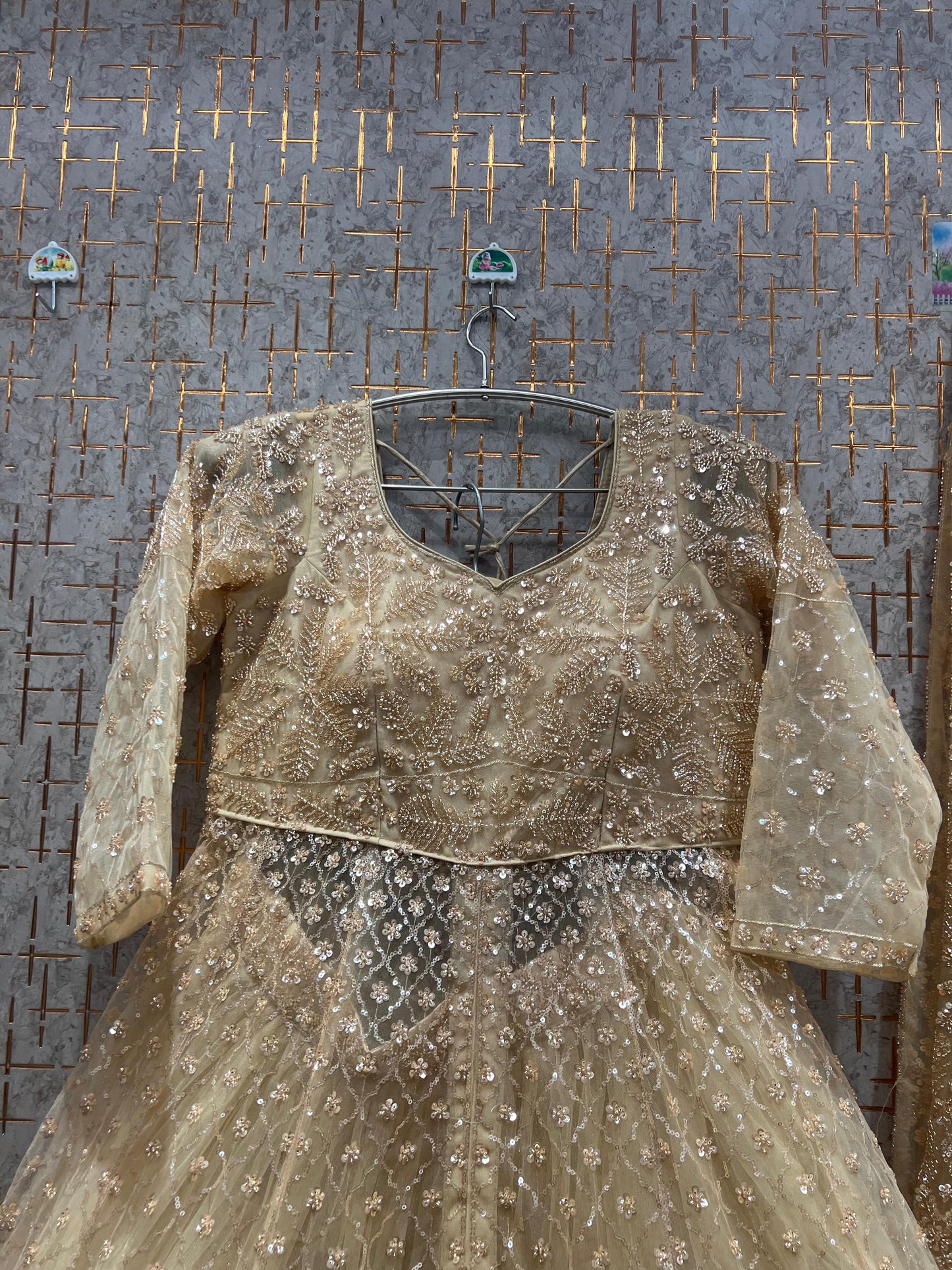 Charming Rust orange long peplum Dress Farshi Gaharara Dress Special