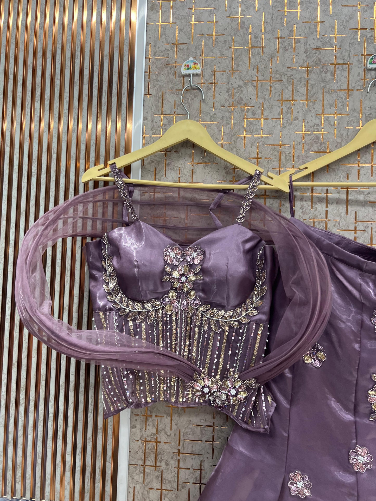 Blue Crop Top Lehenga - Shopping World