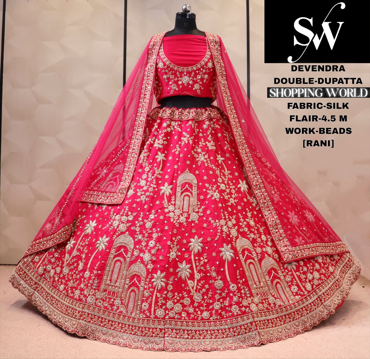Red silk bridal Lehenga