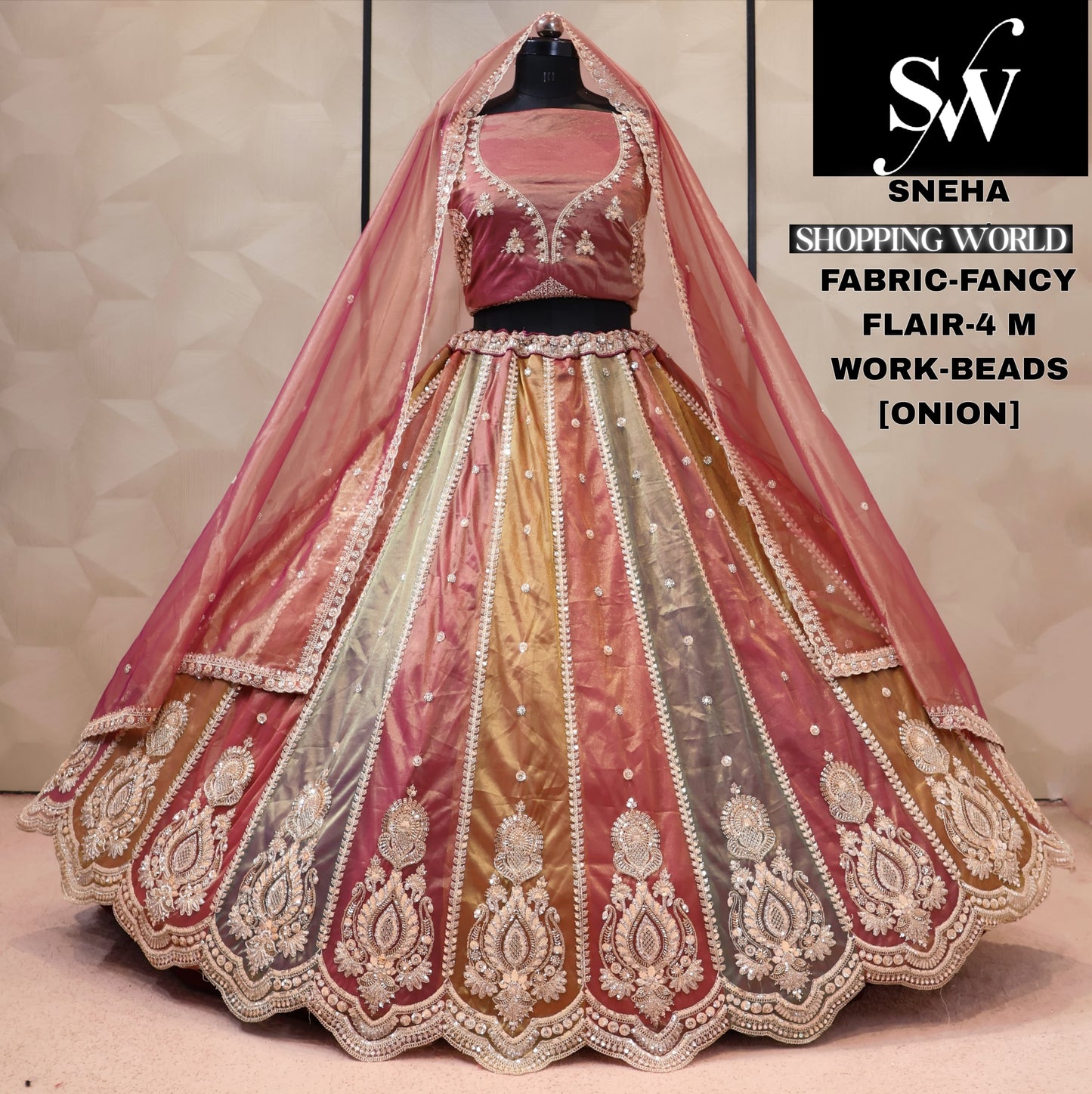 Fancy multicolour mehendi yellow green Lehenga