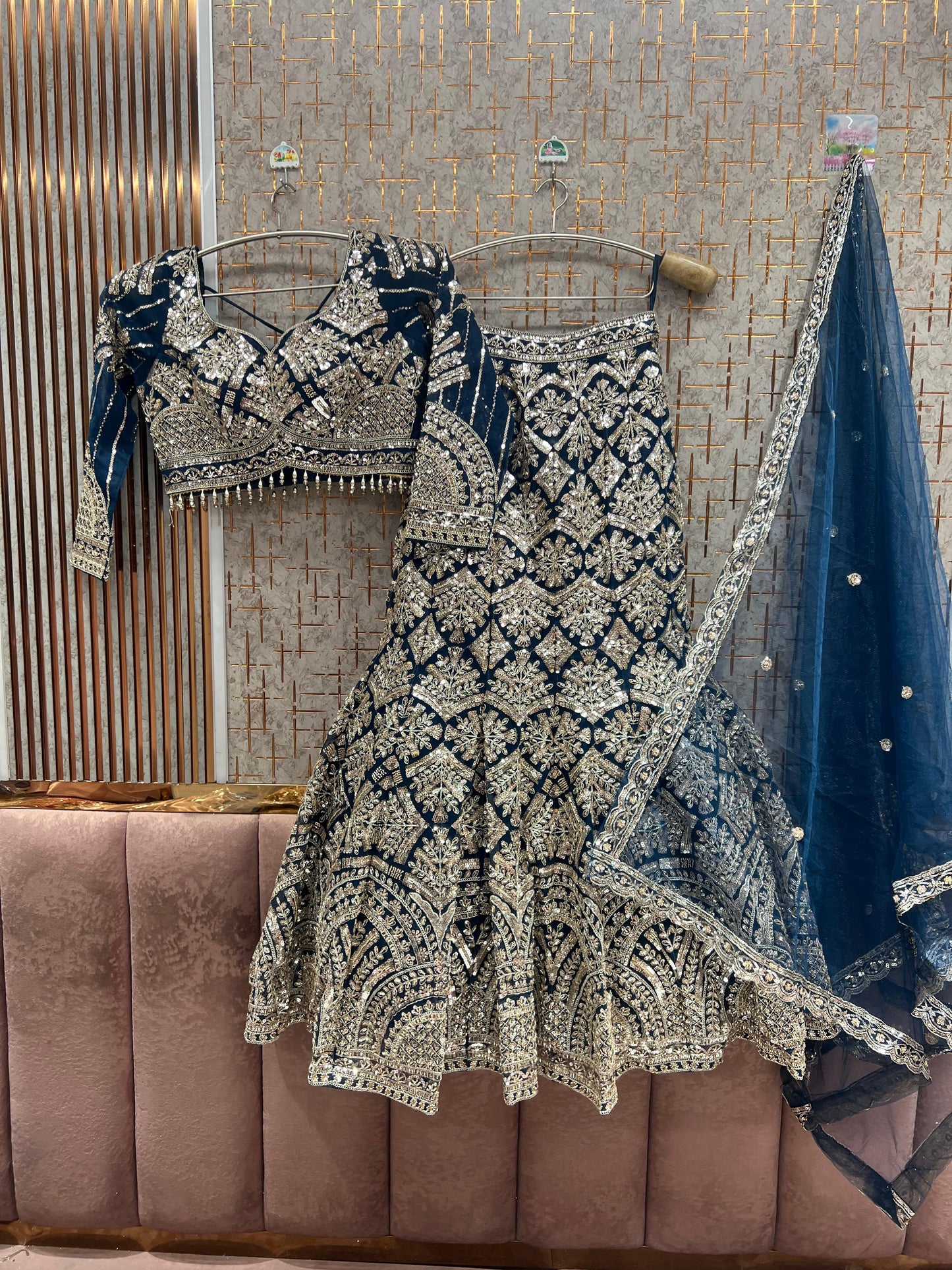 Baby pink Crop Top Lehenga - Shopping World