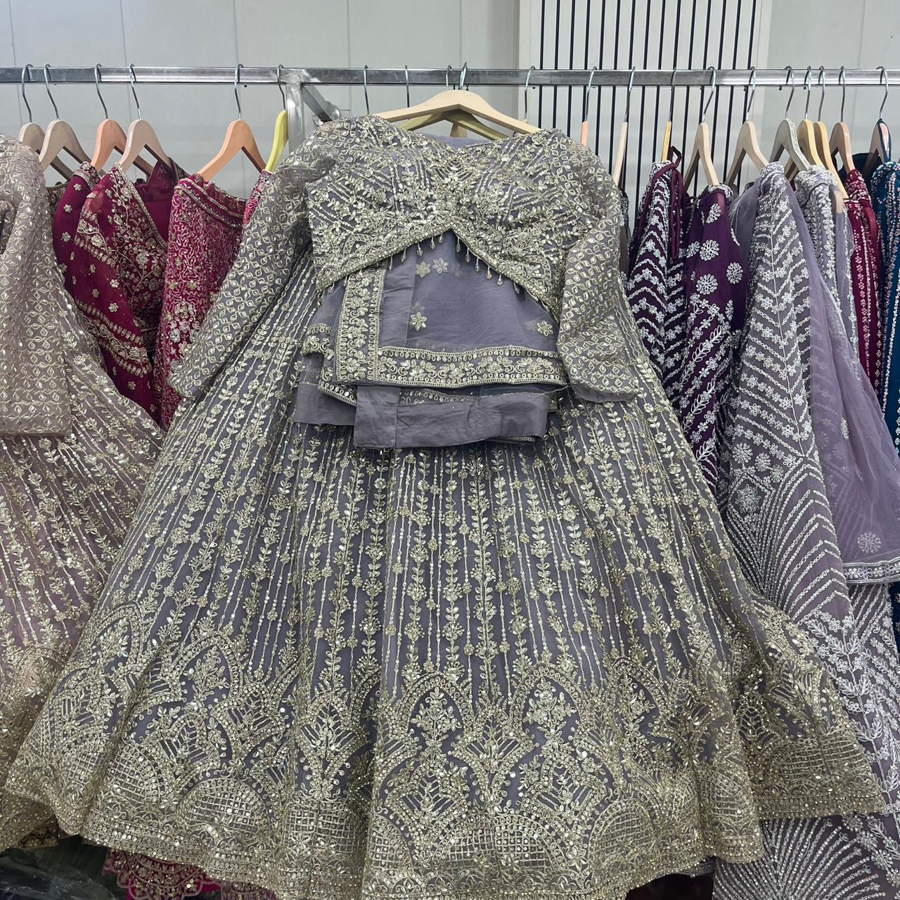 Lavender Crop Top Lehenga