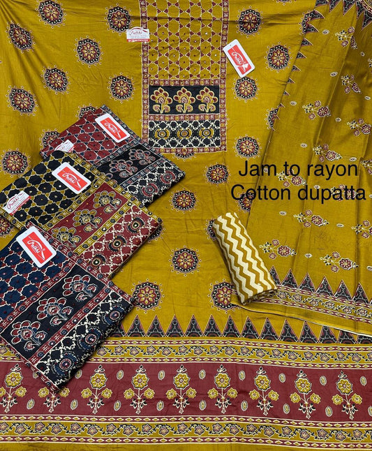 Lavishing yellow suit dress material (free size)