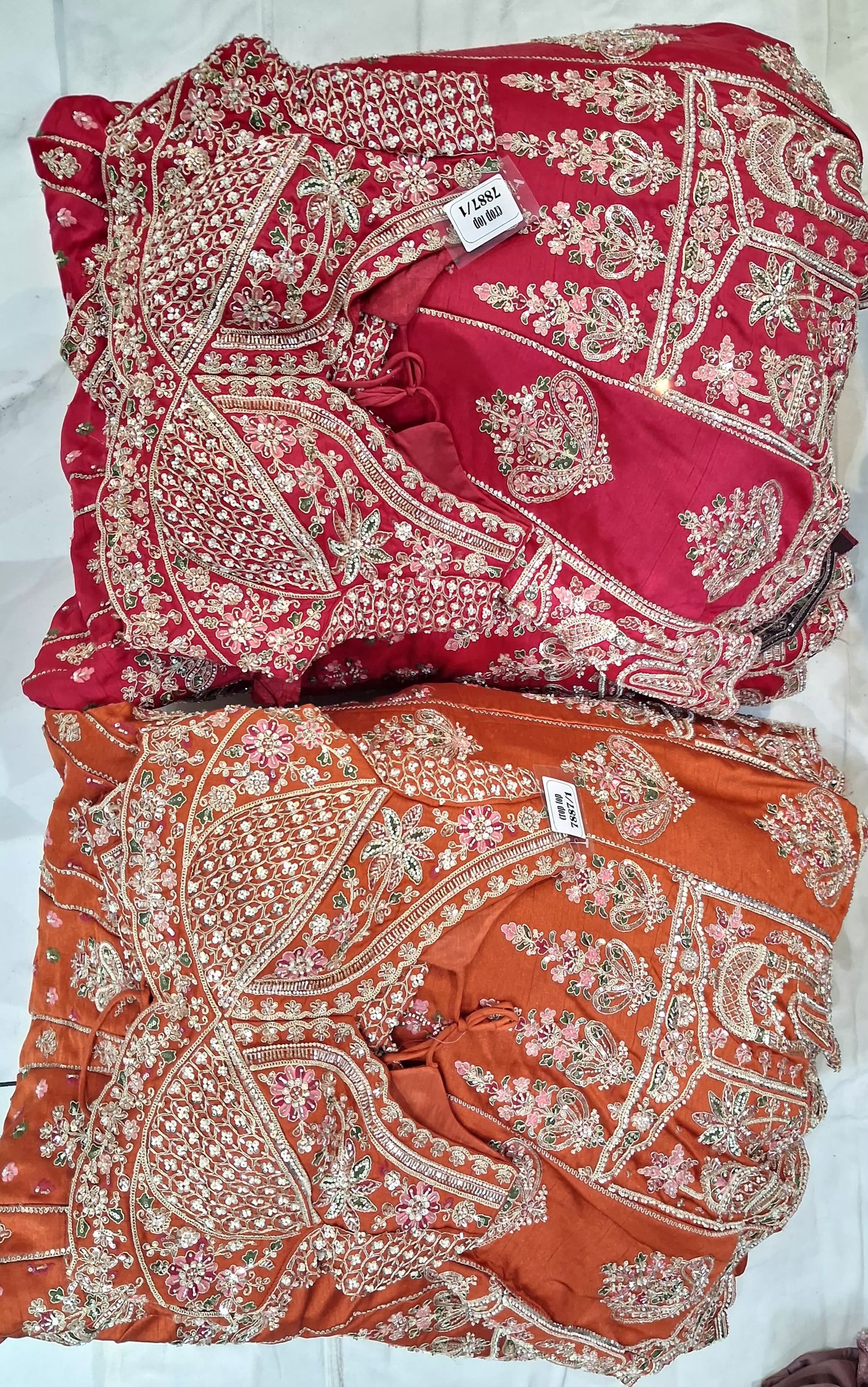 Hot pink handwork Crop Top Lehenga