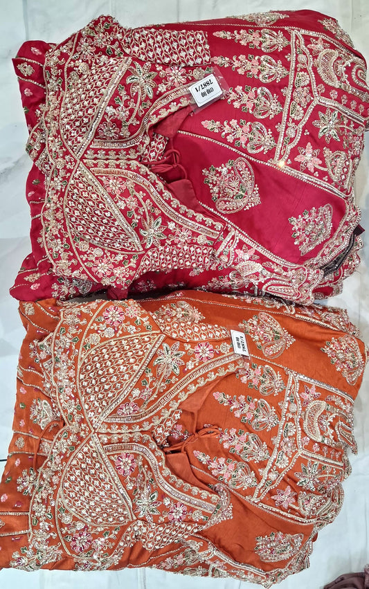 Rust Orange Crop Top Lehenga
