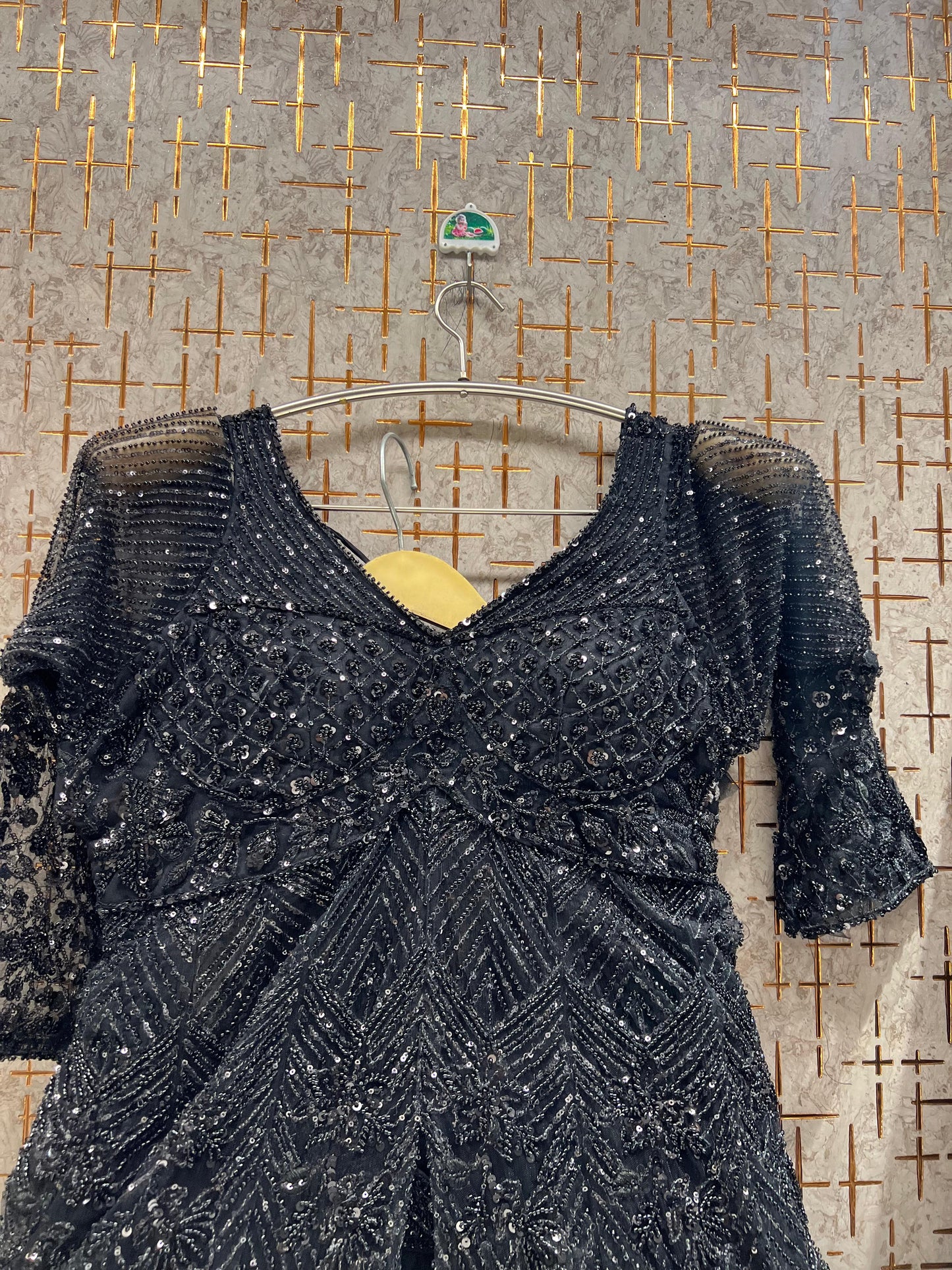 Blue long Dress Farshi Gaharara Dress Special