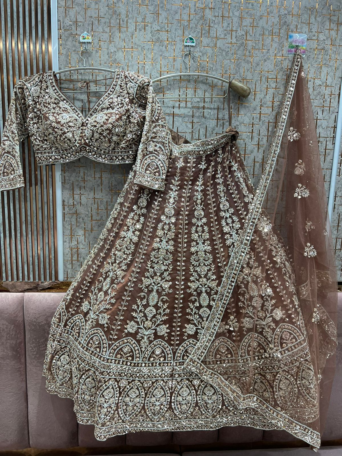 Peach Crop Top Lehenga - Shopping World