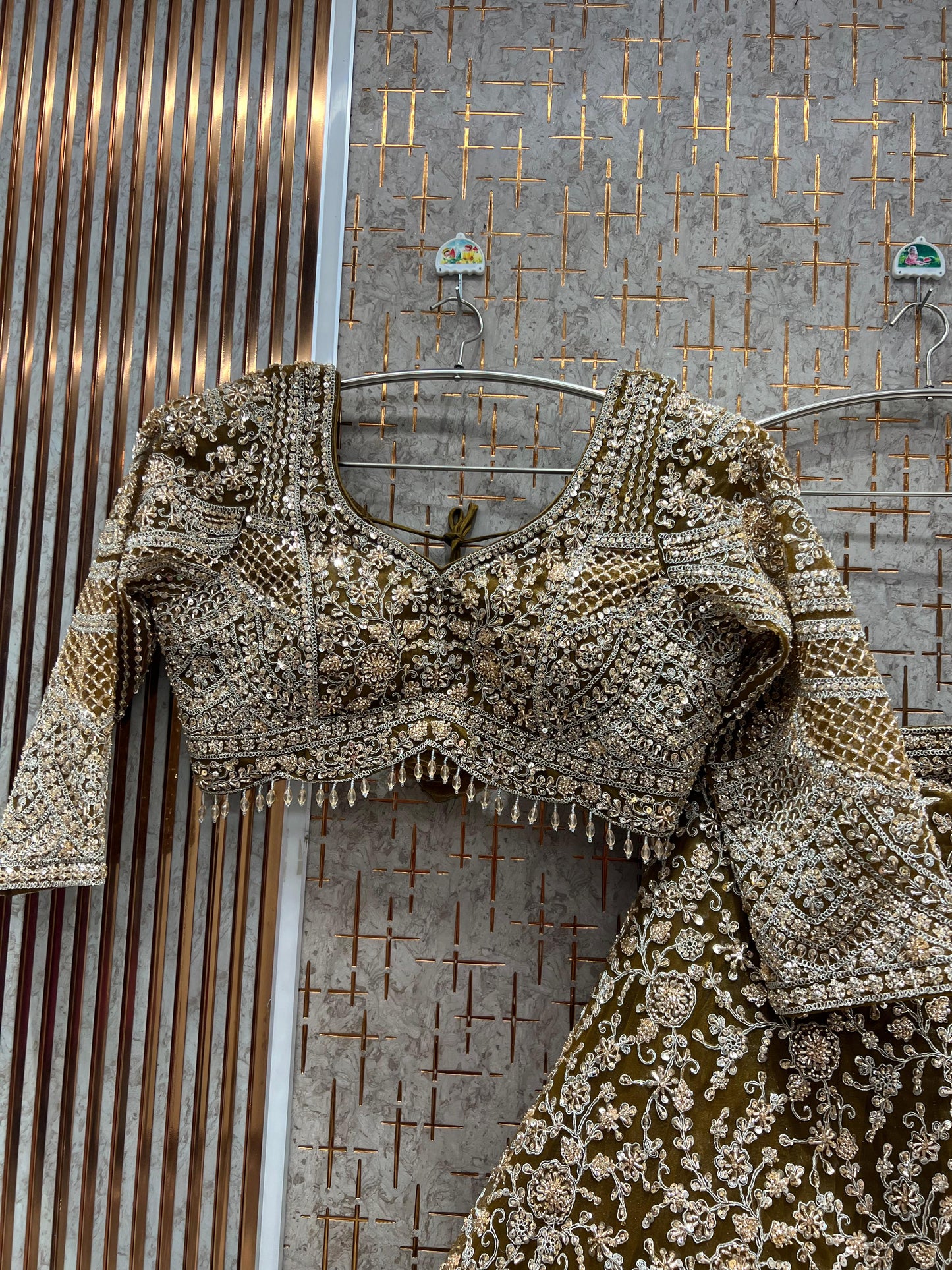 Rust Orange Crop Top Lehenga