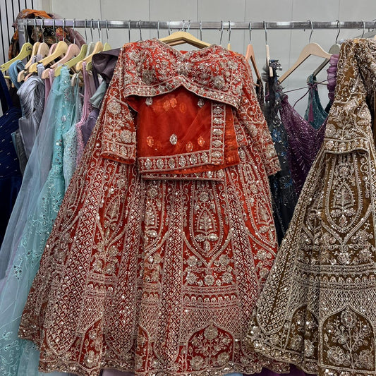 Mustard Crop Top Lehenga