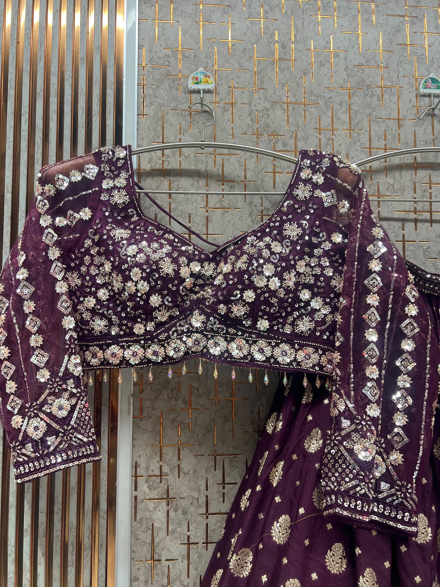Rust Orange Crop Top Lehenga