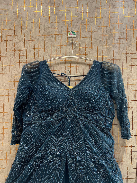 Blue long Dress Farshi Gaharara Dress Special