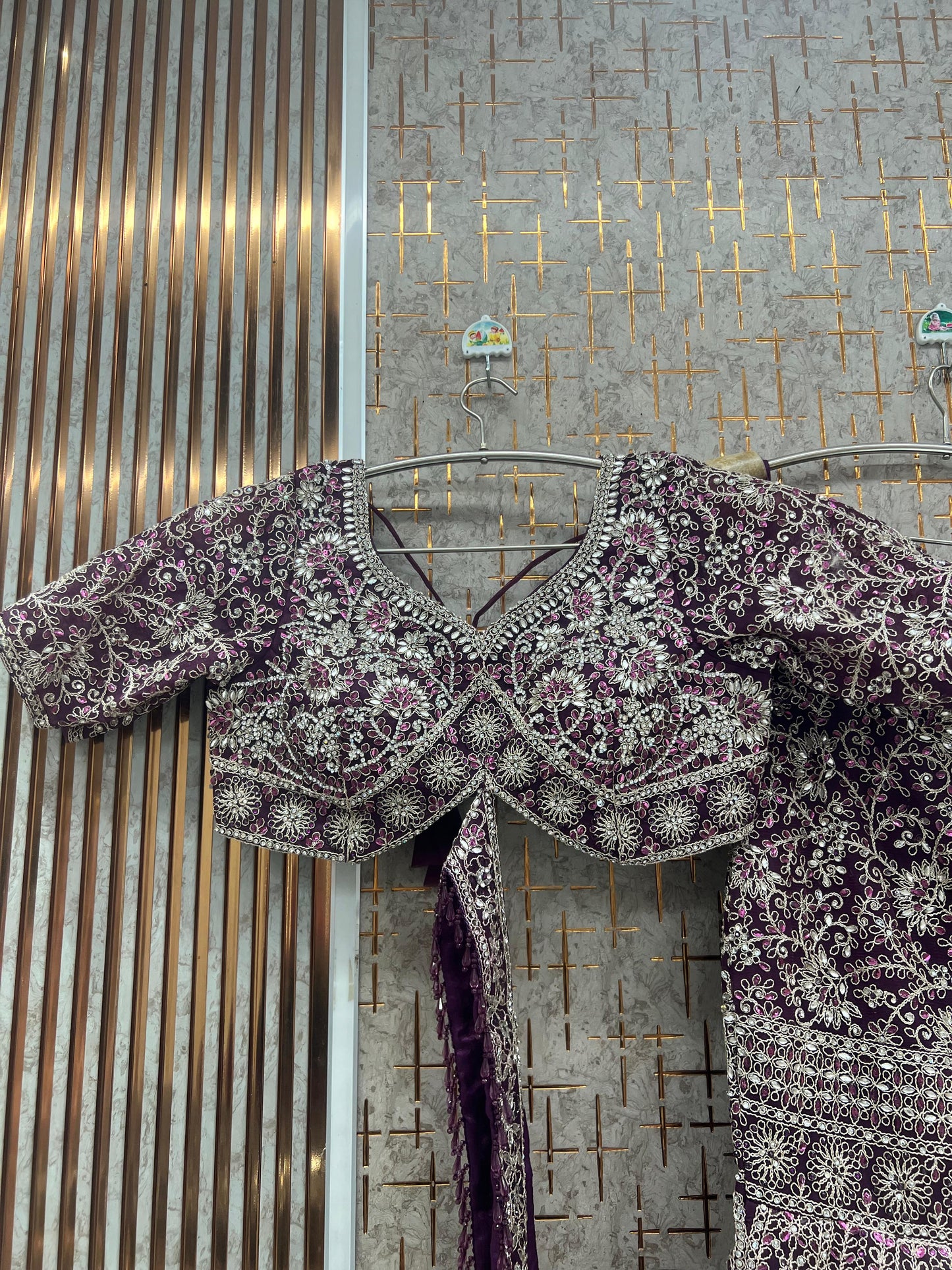 Hot Pink Crop Top Lehenga - Shopping World