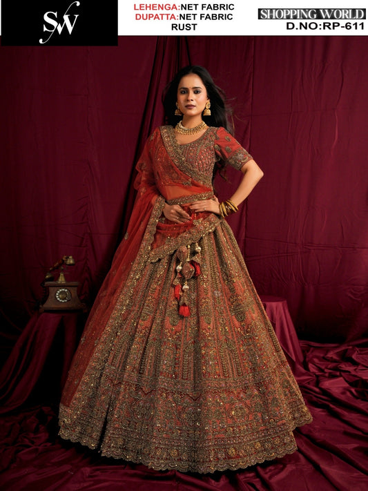 Designer gajri Net Bridal Lehenga