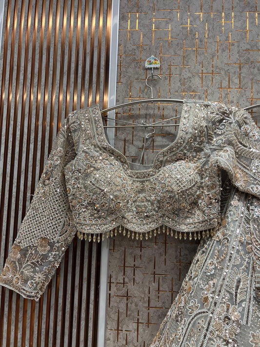 Amazing White Ready to Wear crop top Lehenga