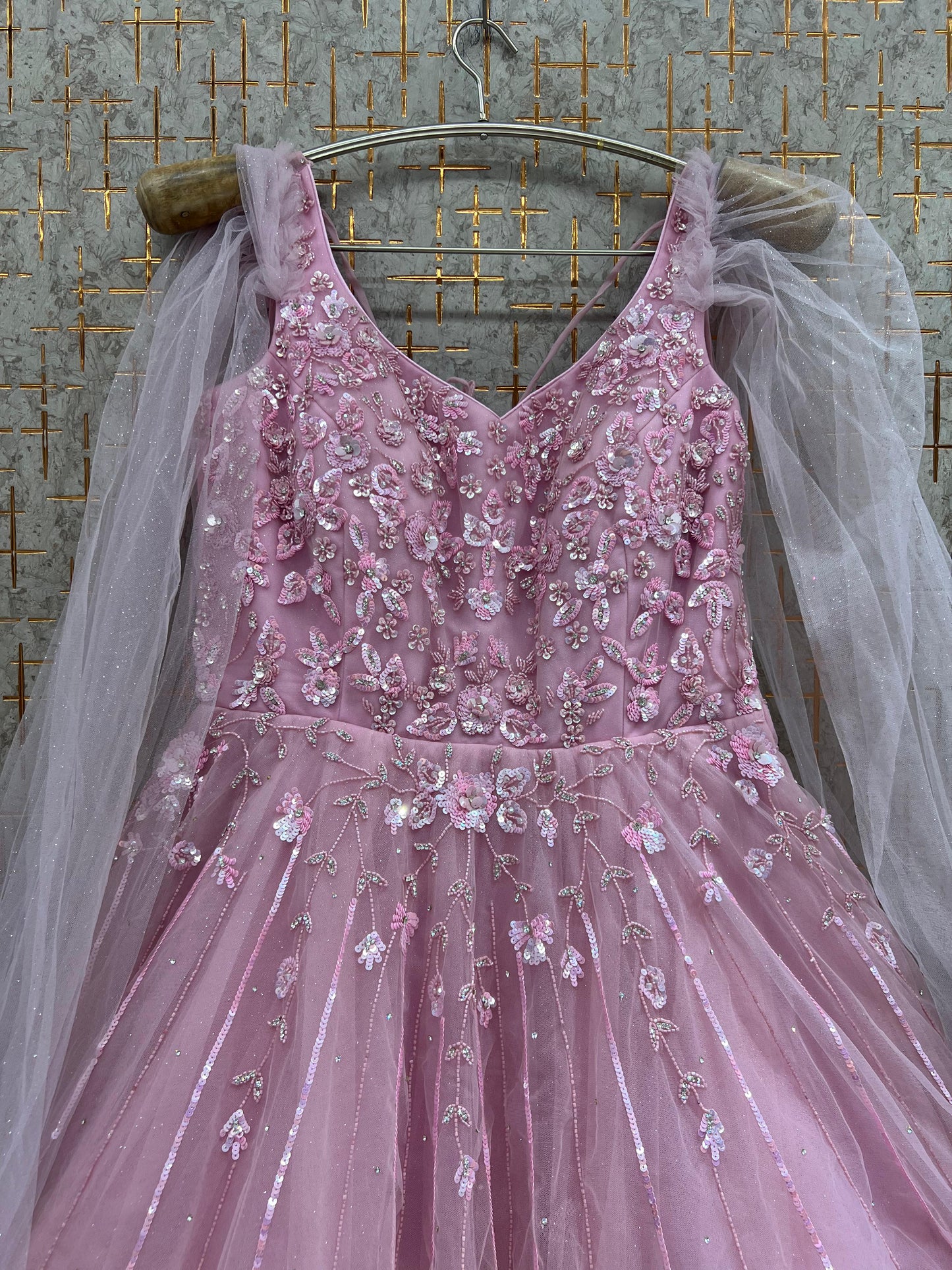 purple Heavy Handwork Gown